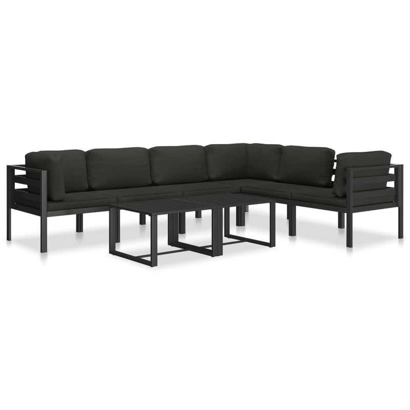 vidaXL Single Sofa with Cushions Aluminium Anthracite