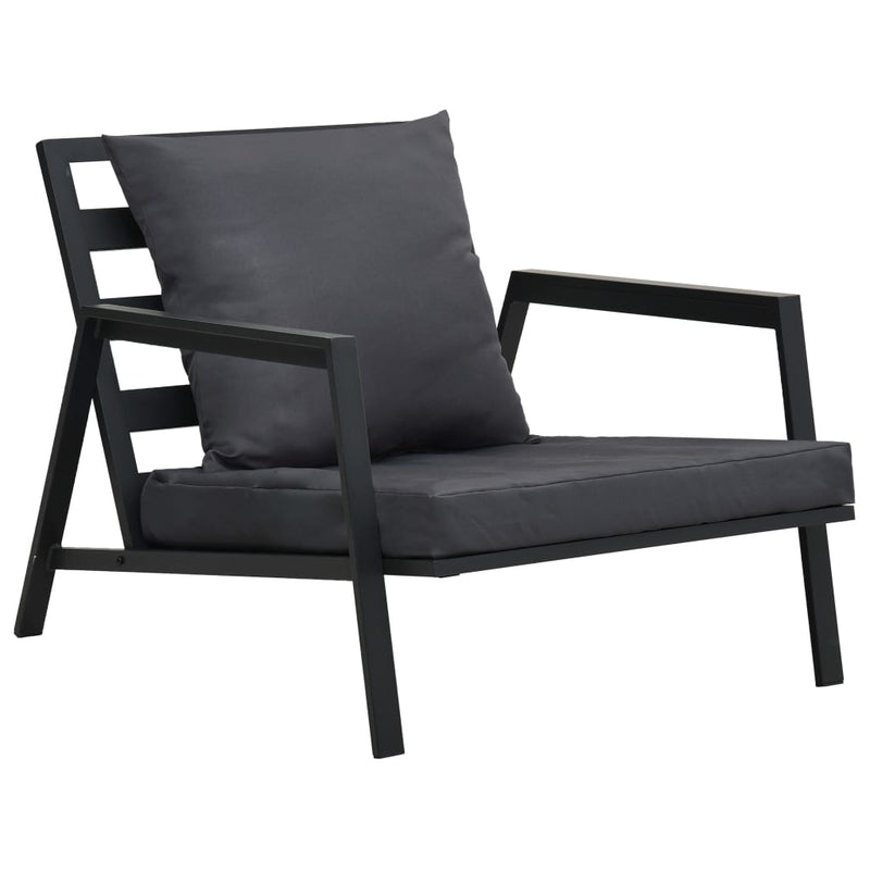 vidaXL 4 Piece Garden Lounge Set with Cushions Aluminium Dark Grey