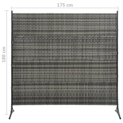 vidaXL Room Divider Poly Rattan Anthracite 175x180 cm