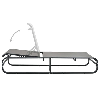 vidaXL Sun Lounger Aluminium and Textilene