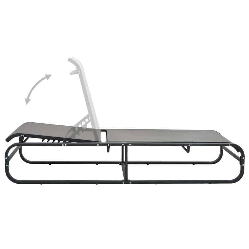 vidaXL Sun Lounger Aluminium and Textilene