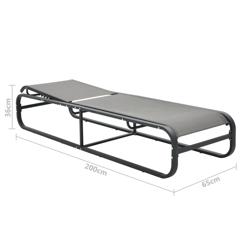 vidaXL Sun Lounger Aluminium and Textilene