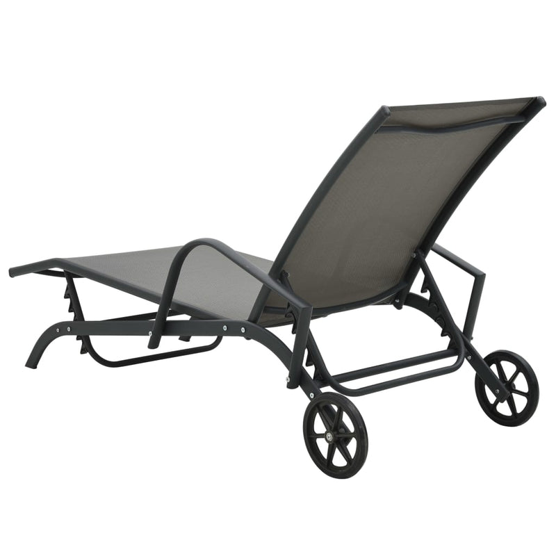 vidaXL Sun Lounger Steel and Textilene
