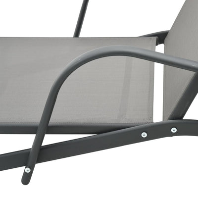 vidaXL Sun Lounger Steel and Textilene