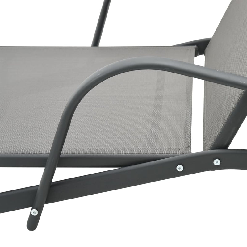 vidaXL Sun Lounger Steel and Textilene