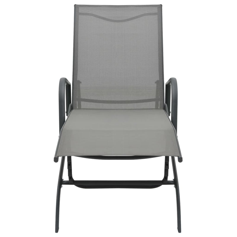 vidaXL Sun Loungers 2 pcs with Table Textilene and Steel