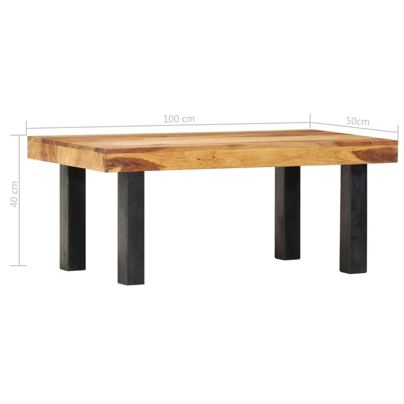 vidaXL Coffee Table 100x50x40 cm Solid Sheesham Wood
