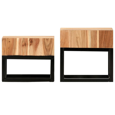 vidaXL Side Tables 2 pcs Solid Acacia Wood