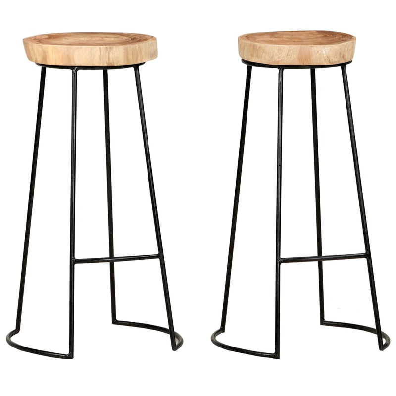 vidaXL Bar Stools 2 pcs Solid Acacia Wood