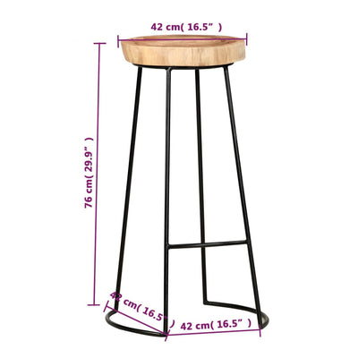 vidaXL Bar Stools 2 pcs Solid Acacia Wood