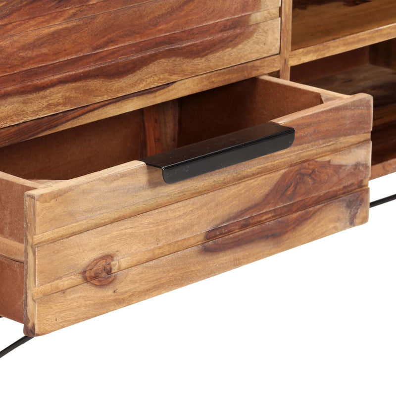 vidaXL TV Cabinet 140x28x47 cm Solid Sheesham Wood
