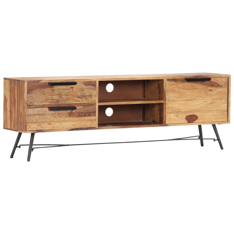 vidaXL TV Cabinet 140x28x47 cm Solid Sheesham Wood