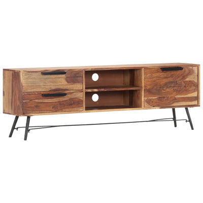 vidaXL TV Cabinet 140x28x47 cm Solid Sheesham Wood