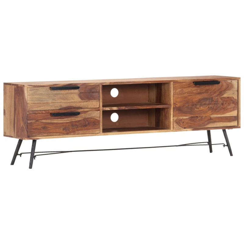 vidaXL TV Cabinet 140x28x47 cm Solid Sheesham Wood