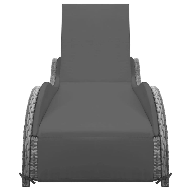 vidaXL Sun Lounger with Cushion Poly Rattan Anthracite