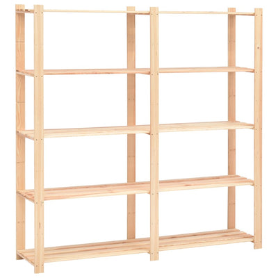 vidaXL 5-Tier Storage Racks 5 pcs 80x38x170 cm Solid Wood Pine 250 kg