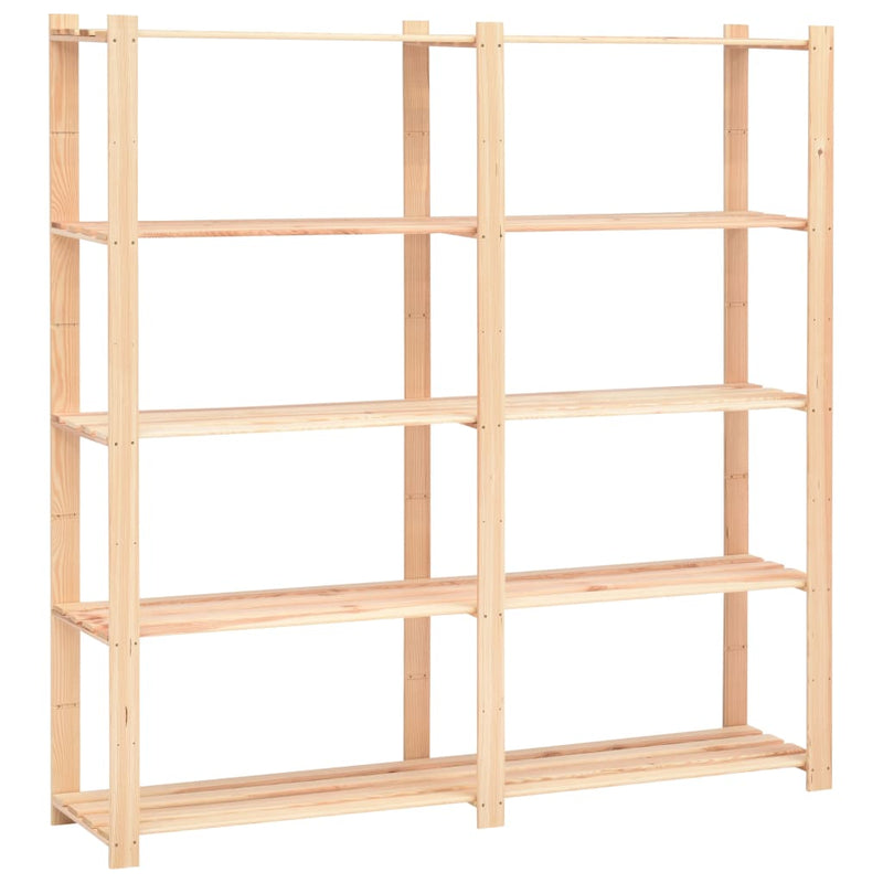 vidaXL 5-Tier Storage Racks 10 pcs 170x38x170 cm Solid Wood Pine 500 kg