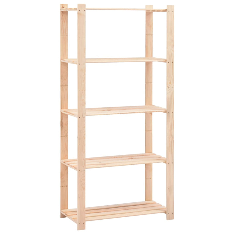 vidaXL 3-Tier Storage Racks 2 pcs 60x38x90 cm Solid Wood Pine 150 kg