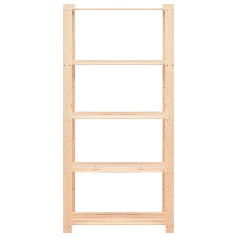 vidaXL 3-Tier Storage Racks 2 pcs 60x38x90 cm Solid Wood Pine 150 kg