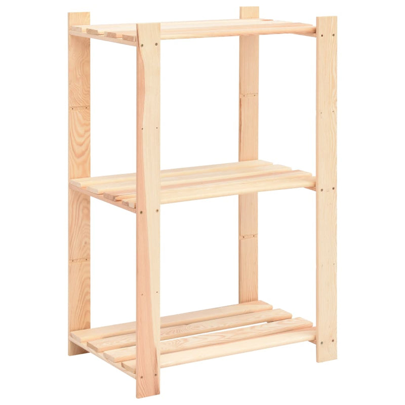 vidaXL 3-Tier Storage Racks 2 pcs 60x38x90 cm Solid Wood Pine 150 kg