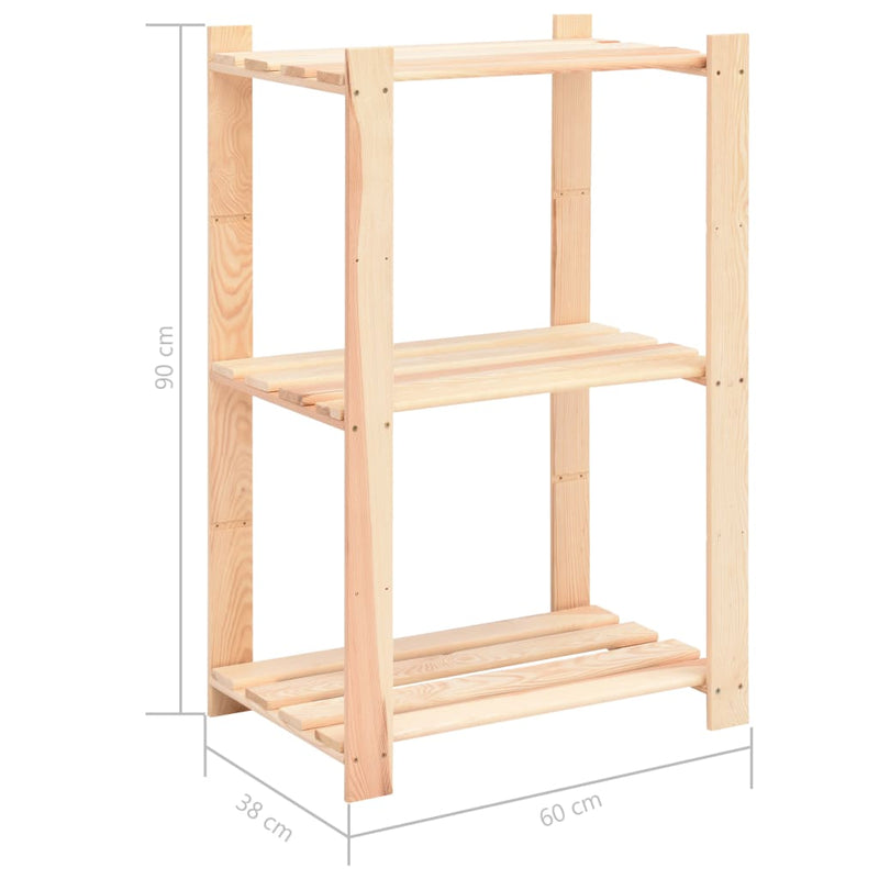 vidaXL 5-Tier Storage Racks 5 pcs 80x38x170 cm Solid Wood Pine 250 kg
