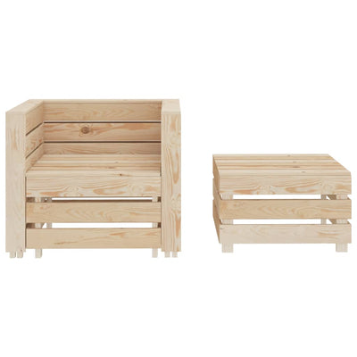 vidaXL 2 Piece Garden Pallet Lounge Set Wood