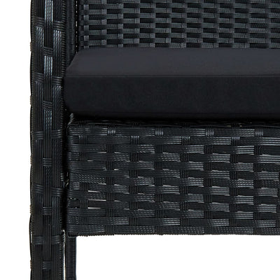 vidaXL 4 Piece Garden Lounge Set with Cushions Poly Rattan Black