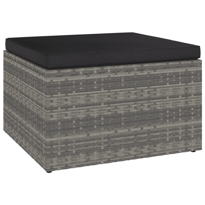 vidaXL 3 Piece Garden Lounge Set with Cushions Poly Rattan Grey