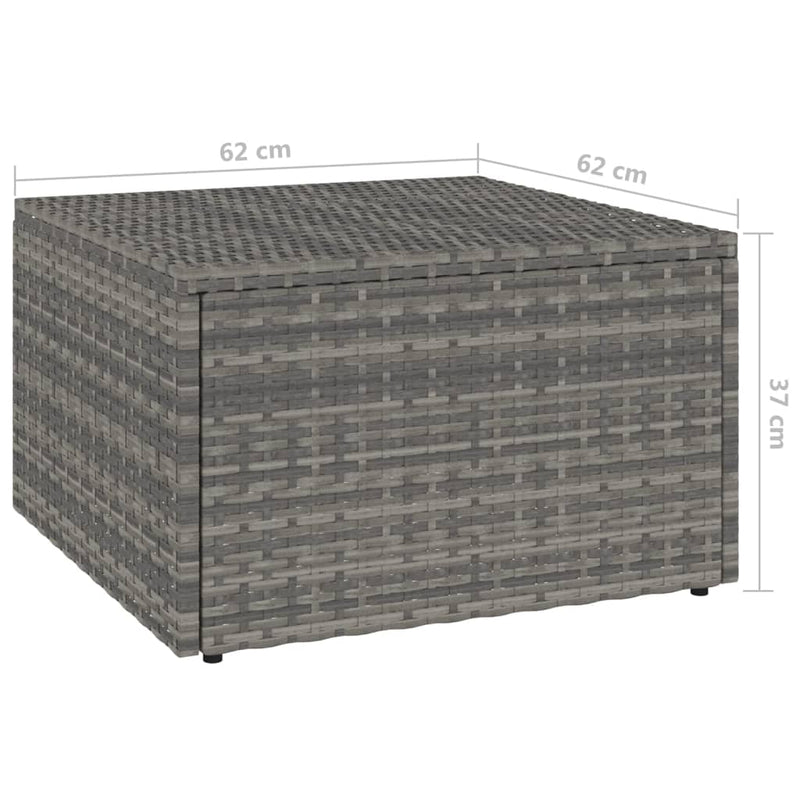 vidaXL 3 Piece Garden Lounge Set with Cushions Poly Rattan Grey