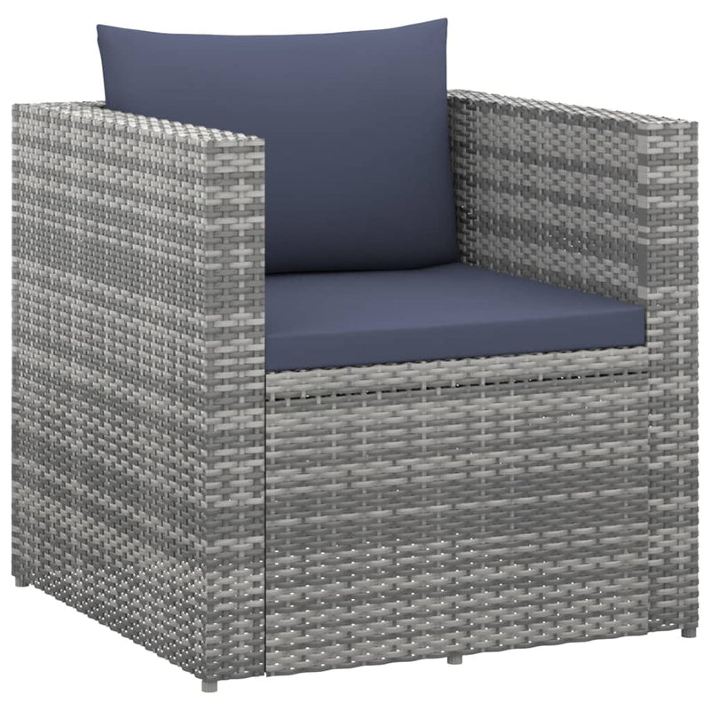 vidaXL 4 Piece Garden Lounge Set Poly Rattan Grey and Anthracite