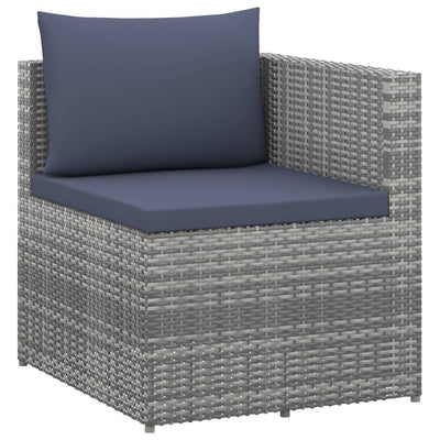 vidaXL 4 Piece Garden Lounge Set Poly Rattan Grey and Anthracite