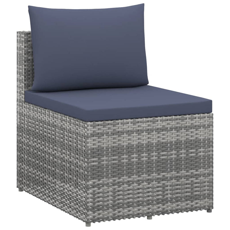 vidaXL 4 Piece Garden Lounge Set Poly Rattan Grey and Anthracite