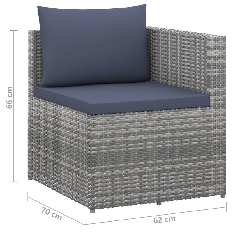 vidaXL 4 Piece Garden Lounge Set Poly Rattan Grey and Anthracite