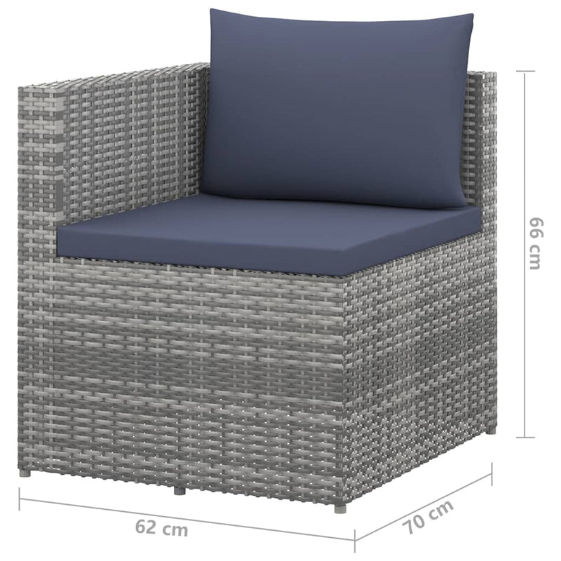 vidaXL 4 Piece Garden Lounge Set Poly Rattan Grey and Anthracite