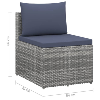 vidaXL 4 Piece Garden Lounge Set Poly Rattan Grey and Anthracite