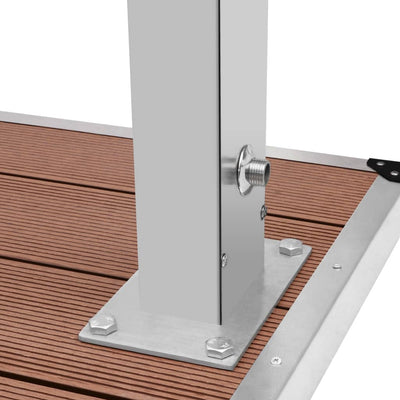 vidaXL Outdoor Shower with Tray WPC Stainless Steel