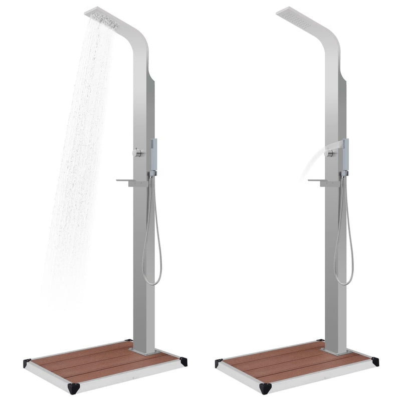 vidaXL Outdoor Shower with Tray WPC Stainless Steel