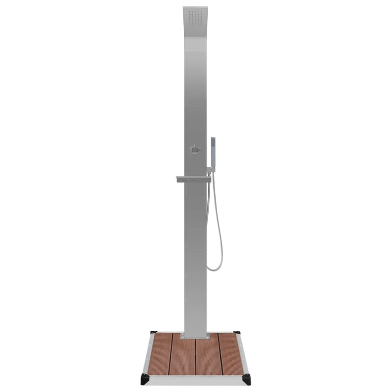 vidaXL Outdoor Shower with Tray WPC Stainless Steel