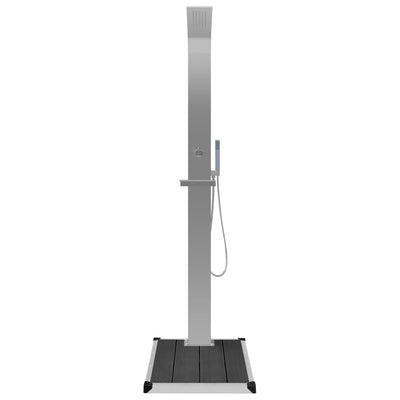 vidaXL Outdoor Shower with Tray WPC Stainless Steel