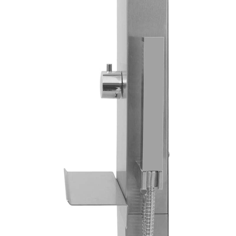 vidaXL Outdoor Shower with Tray WPC Stainless Steel