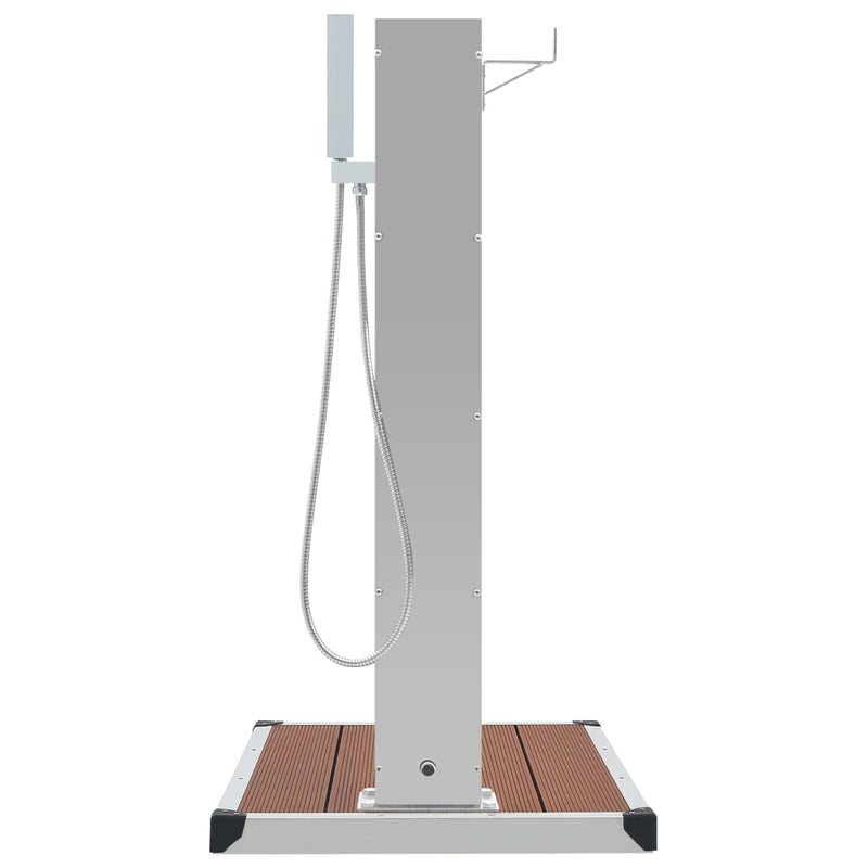 vidaXL Outdoor Shower with Tray WPC Stainless Steel