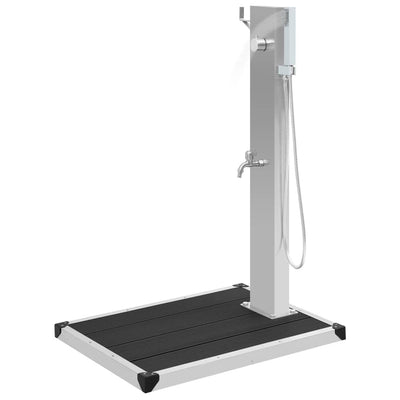 vidaXL Outdoor Shower with Tray WPC Stainless Steel