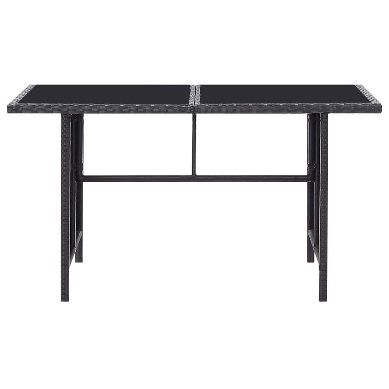 vidaXL 6 Piece Garden Lounge Set with Cushions Poly Rattan Black