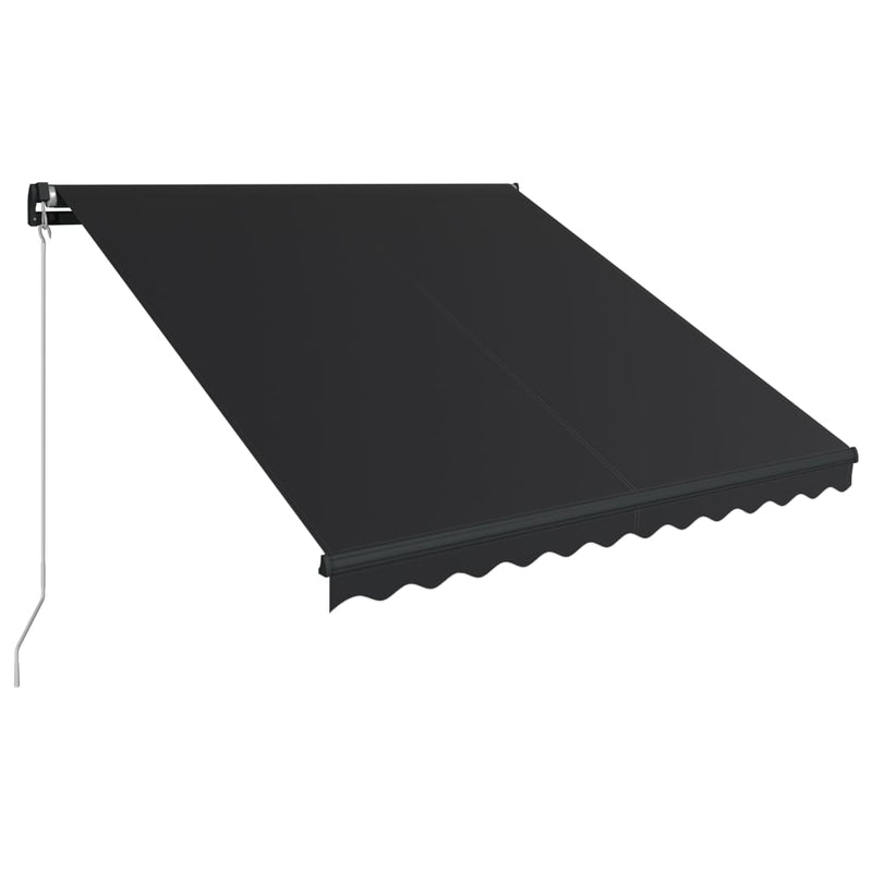 vidaXL Manual Retractable Awning with LED 450x300 cm Anthracite