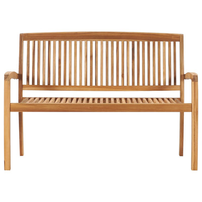 vidaXL 3-Seater Stacking Garden Bench 159 cm Solid Teak Wood