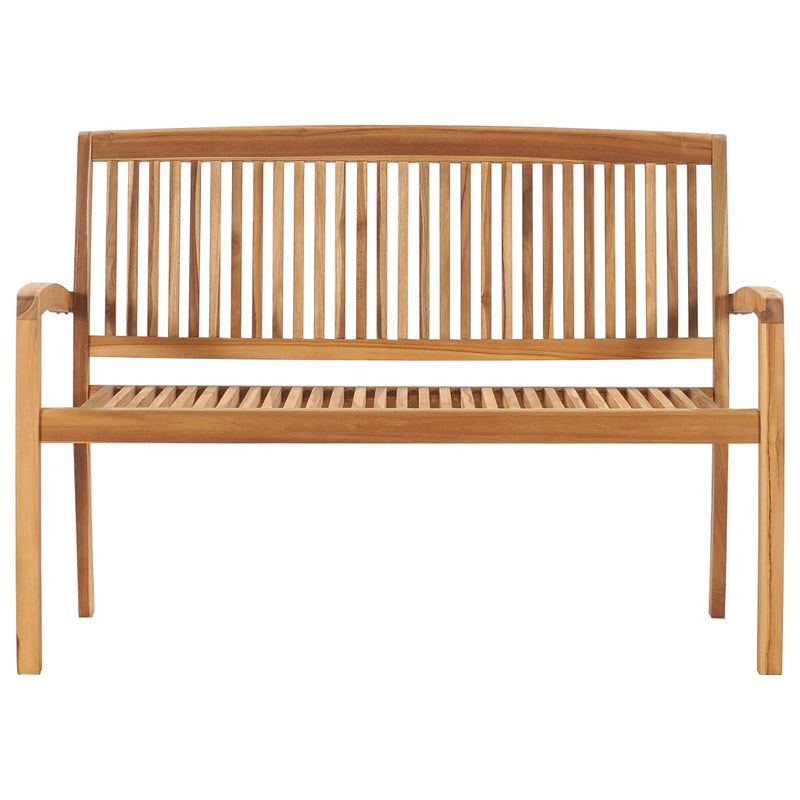 vidaXL 3-Seater Stacking Garden Bench 159 cm Solid Teak Wood