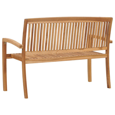vidaXL 3-Seater Stacking Garden Bench 159 cm Solid Teak Wood