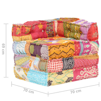 vidaXL Modular Pouffe Patchwork Fabric