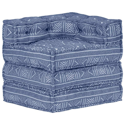 vidaXL Modular Pouffe Indigo Fabric