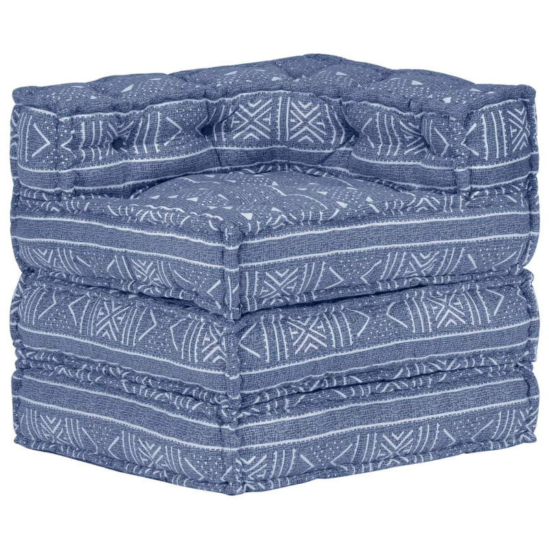 vidaXL Modular Pouffe Indigo Fabric